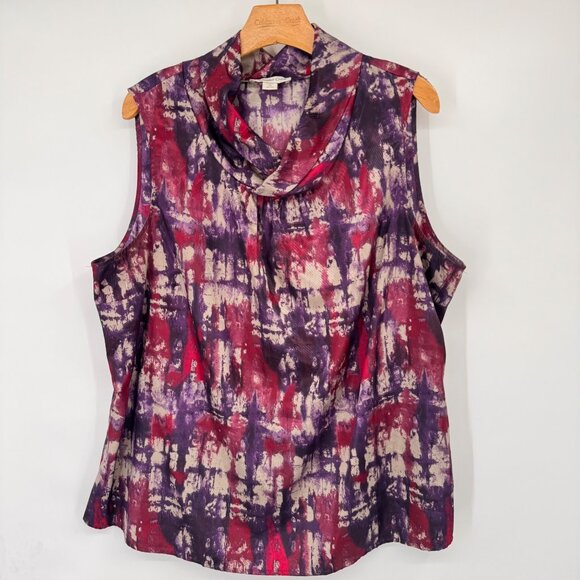 Coldwater Creek Sleeveless Cowl Neck satin top size 2X plus pink  Womens Blouse - Picture 7 of 14